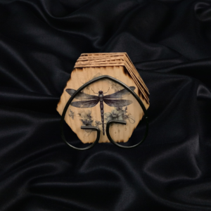 Woodland Dragonfly Hexagon Coaster Set